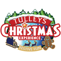 A logo featuring Christmas decorations