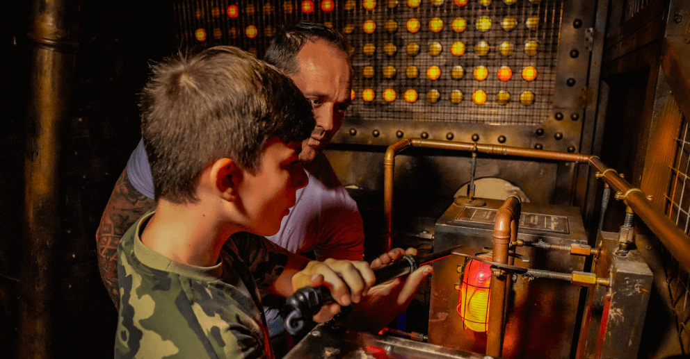 People enjoying an escape room